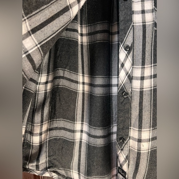 RAILS flannel ellson button down plaid black white shirt medium - Picture 5 of 10